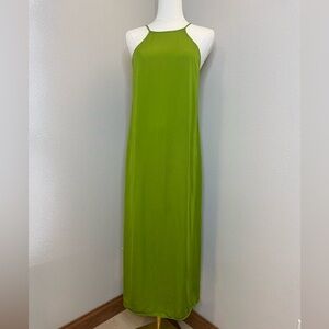 Zara Lime Green Midi Dress XS Fair Condition